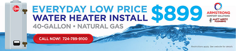 Everyday low price, water heater install for $899